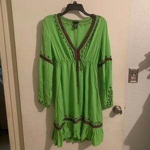 Moda International Embroidered V Neck Dress